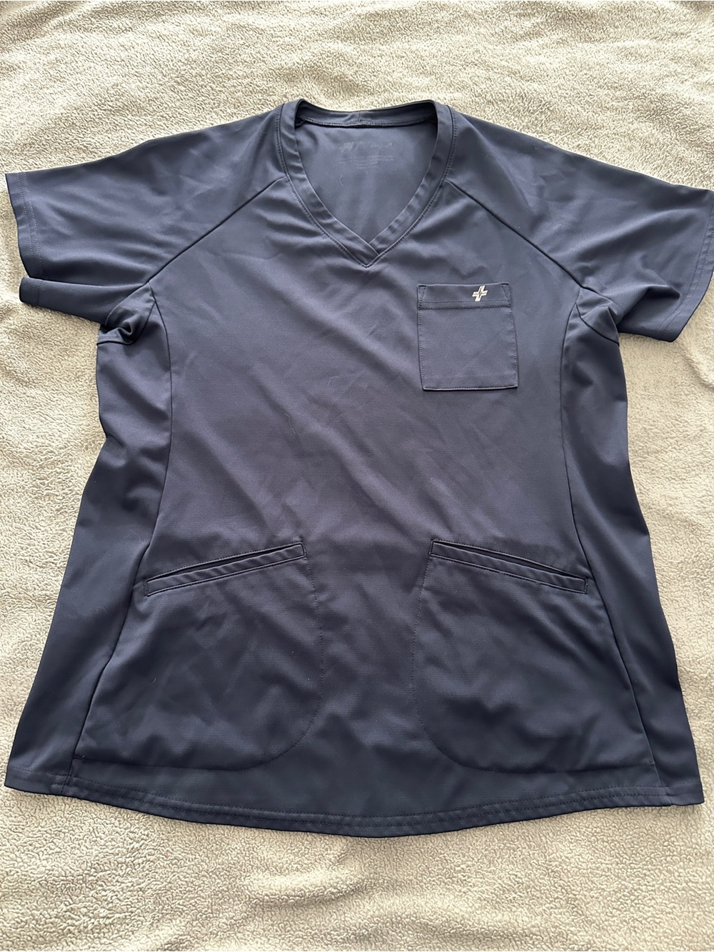 FIT Scrubs Women's V-Neck Scrub Top in Navy